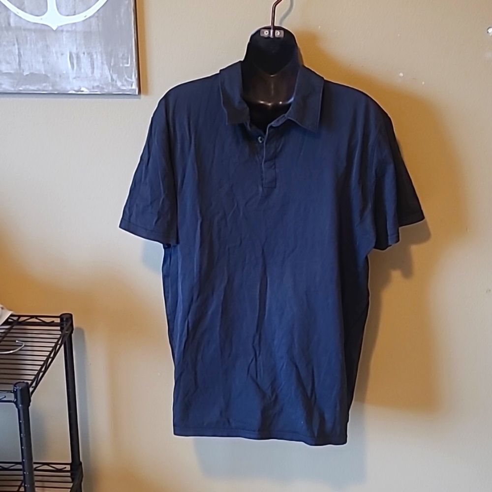 Large mens charcoal black polo short sleeve top 100% cotton comfort top shirt